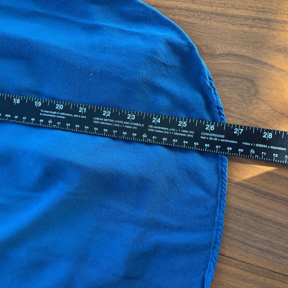 Rock & Republic Blue Button Up Metallic Shimmer Trim Roll Tab Sleeve Western L - Picture 7 of 10